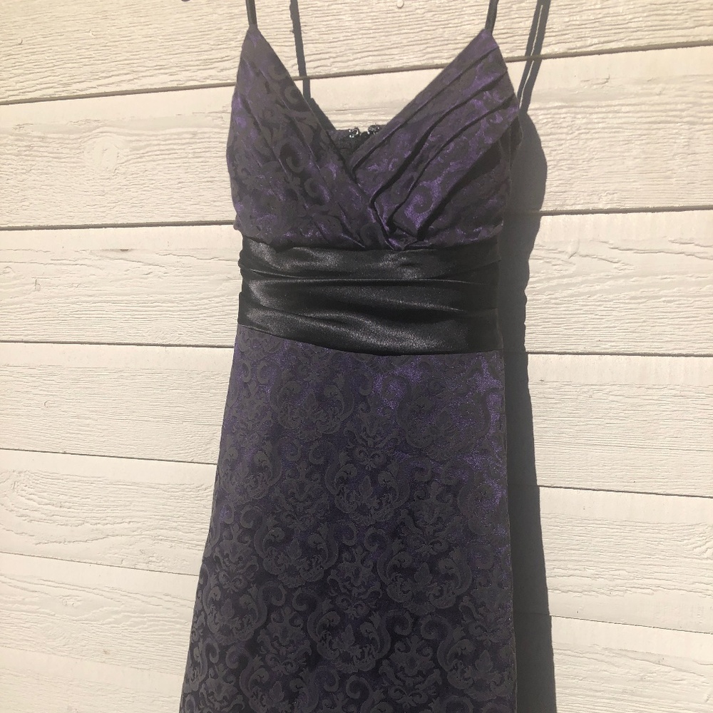 Purple lace and velvet dress